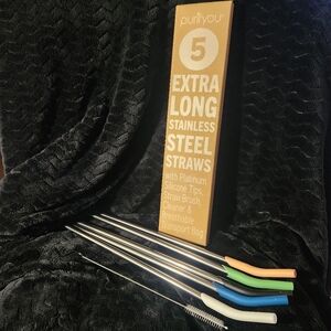 Purifyou 14.5 Inch Extra Long Stainless Steel Straws